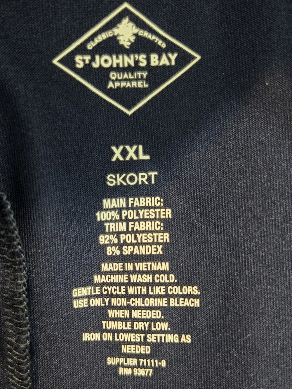St. John's Bay Floral Navy Drawstring Activewear Skort Size XXL ~ Pre-Owned